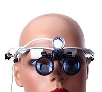 BAFAFA Lupas Binoculares Quirúrgicas Dentales, Lupa De Anteojos Ópticos con Lámpara De Luz De Cabeza LED De 3W, para Operación De Anastomosis Vascular De Cirugía Cerebral Dental Otros