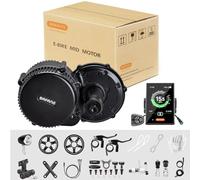 BAFANG 48V 750W Motor Kit con Pantalla C18, BBS01B BBS02B BBS HD Mid Motor Kits con Pantalla, Sensor de Velocidad, Acelerador, Brazo de manivela y Frenos para pedalier de 68mm