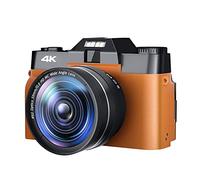 BAFEIYA Cámara de vídeo Vlogging Cámara Grabadora 48MP 4K Fotografía Cámara Digital Pantalla abatible Selfie Videocámara Gran Lente Macro Cámaras de Video Lapso de Tiempo(64G TF Card,with Lens-03)