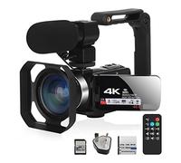 BAFEIYA Cámara de vídeo Vlogging Cámara Grabadora Cámara de Video Digital Videocámara Profesional 4K Kit de vlogging de luz de Relleno for transmisión con 16X Zoom Fotografía(32G SD Card,Z11 Kit)