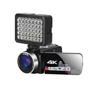 BAFEIYA Cámara de vídeo Vlogging Cámara Grabadora Cámara Digital Vlog 4K for grabación de Video Streaming Webcam Videocámara portátil for Exteriores 18X Grabadora de fotografía(No SD Card,with Light)