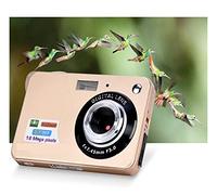 BAFEIYA Cámara de vídeo Vlogging Cámara Grabadora Cámaras Digitales compactas de 18MP Grabadora de Fotos fotográficas Vintage Pantalla 2.7 Mini Selfile Cámara 720P HD Videocámara Retro(Gold)