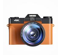 BAFEIYA Cámara de vídeo Vlogging Cámara Grabadora Lente Macro 48MP AF Cámara for fotografía 16X Gran Angular 4K Videocámara Streaming Webcam Flip Screen Video Recorder(16G TF Card,with 2 Lens-02)