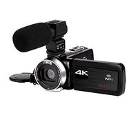 BAFEIYA Cámara de vídeo Vlogging Cámara Grabadora Videocámara 4K 48MP Luz de Relleno incorporada Pantalla táctil Vlogging for grabadora Cámara Digital(Standard,AF1 Mic)