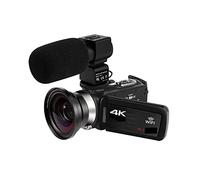 BAFEIYA Cámara de vídeo Vlogging Cámara Grabadora Videocámara 4K 48MP Luz de Relleno incorporada Pantalla táctil Vlogging for grabadora Cámara Digital(16 G SD Card,AF1 Mic Lens)