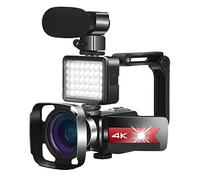 BAFEIYA Cámara de vídeo Vlogging Cámara Grabadora Videocámara de 56MP 4K Vlog videocámara for transmisión en Vivo Webcam visión Nocturna 16X Zoom fotografía grabadora Digital(64G SD Card,Kit 1)