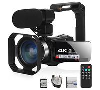 BAFEIYA Cámara de vídeo Vlogging Cámara Grabadora Videocámara de cámara Digital Videocámara 4K Kit de Vlog de luz de Relleno for transmisión con 16X Zoom Fotografía Cámaras(64G SD Card,Z11 Kit)