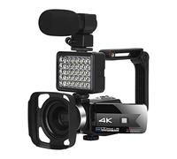 BAFEIYA Cámara de vídeo Vlogging Cámara Grabadora Videocámara de visión Nocturna 4K for grabación de vídeo al Aire Libre Vlog grabadora Digital IR cámaras fotográficas portátiles(64G SD Card,Set 3)