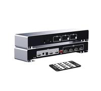BAFEIYA Conmutador Divisor de Video 4x2 de Matriz 4K 60 Hz, 4 entradas y 2 Salidas con convertidor de óptico de 3,5 mm
