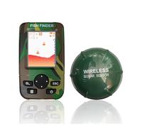 BAFEIYA Localizador de Peces portátil Inteligente, Recargable, inalámbrico, con Sensor de Sonar y localizador de Temperatura del Agua.(Army Green)