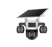 BAFEIYA WiFi Security Cameras 3 Lens 3 Screen 10X Zoom Solar Outdoor Camera Waterproof Night Vision CCTV Security Protection(3MP 5X Camera)