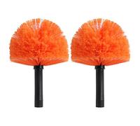 Bafezoze - Plumero de telaraña, cabezal de repuesto para cepillo de telaraña, removedor de cepillo para exteriores, naranja, paquete de 2 (poste no incluido)