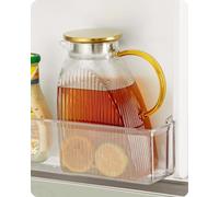 Baffect Jarra Agua Nevera, Jarra de Vidrio de Borosilicato de 1.8L/63oz con Tapa de Acero Inoxidable, Jarra de Agua para Bebidas Caseras Calientes o Frías