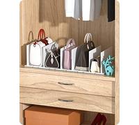 Baffect Separadores de estantes Ajustables, separadores de estantes de plástico, organizadores de Bolsos mejorados para Armario (Juego de 2, Blanco)