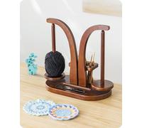 Baffect Soporte para Hilo Magnético, Soporte de Madera para Lana con Organizador de Accesorios de Crochet, Soporte Doble para Bolas de Hilo para Amantes del Crochet