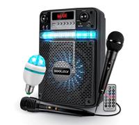 Baffle Koolstar - Karaoke infantil LED (400 W, batería Koolstar con 2 micrófonos y aplicación SmartPhone USB/Bluetooth/radio FM, conexión