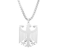 Bafiwu Collar Aigle Fédéral Allemand, Acier Inoxidable, Longueur 40-50 cm, Pendentif Aigle Fédéral, 45 Centimètres, Acero inoxidable, Pas de gemme