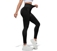 Bafiwu Leggings anticelulíticos para mujer, leggings deportivas largas, compresivas, para yoga, efecto lifting, cintura alta, pantalones deportivos, Negro , L