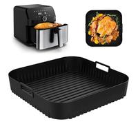 Bafiwu Molde Silicona Freidora de Aire para Moulinex Easy Fry Mega 7.5L, Moldes Air Fryer Silicona para Tefal Mega 7.5L, Bandeja Silicona Air Fryer Recipiente Air Fryer Accesorios