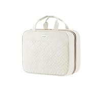 BAFMYE - Neceser de Viaje para Mujer, Resistente al Agua, Organizador de cosméticos con Gancho para Colgar, Accesorios de Viaje, champú, contenedor de tamaño Completo, Beige, L