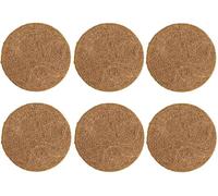 Bafnsiji 6 Piezas de Posavasos de Fibra de Coco Natural, Posavasos Resistentes al Calor para la Protección de Mesas, Estilo Rústico Ecológico, Absorbentes y Antideslizantes, Diámetro de 10 cm