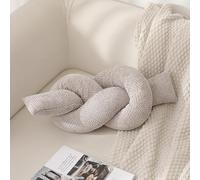 Bafnsiji Almohada Nudo de Caramelo de Chenilla Tejida a Mano con Relleno - Cojín Decorativo Moderno, Textura Tejida Suave, Incluye Almohada Interna y Cierre Oculto,C