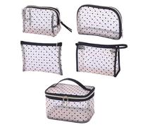 Bafnsiji Bolsa de Maquillaje de Malla, 5 Piezas de Neceser Transparente, Juego de Bolsas de Malla de Maquillaje para artículos de tocador, Bolsas de Maquillaje cosmético, Bolsa de Lavado de Viaje