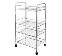 Bafnsiji Carrito de cocina de 4 niveles con ruedas, centro de almacenamiento de cocina móvil, organizador de almacenamiento móvil, estante de acero inoxidable de gran volumen con ruedas con ruedas de