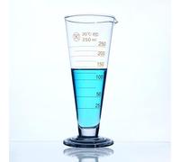 Bafnsiji Copas graduadas de Vidrio, Copa de medición graduada de Laboratorio con Boquilla, Copa de medición de Vaso de medición de Laboratorio Profesional, Vaso cónico de Vidrio de Boca Ancha,250ml