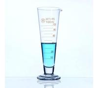 Bafnsiji Copas graduadas de Vidrio, Copa de medición graduada de Laboratorio con Boquilla, Copa de medición de Vaso de medición de Laboratorio Profesional, Vaso cónico de Vidrio de Boca Ancha,100ml