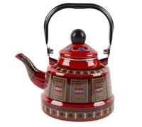 Bafnsiji Hervidor de té de Esmalte Vintage, Tetera para Estufa, Tetera de Porcelana Grande de Esmalte, Olla para Estufa en Rojo/Amarillo para Cocina de Gas/eléctrica/inducción,A,1.7L