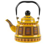 Bafnsiji Hervidor de té de Esmalte Vintage, Tetera para Estufa, Tetera de Porcelana Grande de Esmalte, Olla para Estufa en Rojo/Amarillo para Cocina de Gas/eléctrica/inducción,B,1.7L