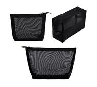 Bafnsiji Juego de 3 Bolsas de Maquillaje de Malla, Bolsas de cosméticos de Malla, Bolsa de Maquillaje de Viaje portátil, pequeñas Bolsas de tocador de Malla, Bolsas de Maquillaje con Cremallera