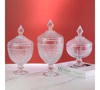 Bafnsiji Juego de 3 frascos de Vidrio para Dulces con Tapa, frascos de boticario de Vidrio, Recipiente Vintage con Relieve para Galletas, nueces, contenedores Decorativos para Dulces en Bodas