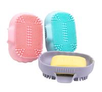 Bafnsiji Juego de 3 Piezas de Soporte de jabón de Silicona con Drenaje, Soporte de jabón de Silicona, Soporte para jabón, Soporte para jabón Antideslizante y autodedronante para Ducha, baño, Cocina