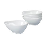 Bafnsiji Juego de 4 Cuencos de cerámica, Cuenco de Salsa para mojar, Cuenco de Salsa pequeño, Cuencos de Postre de Porcelana Blanca, para guarnición, Sopa, Frutas, Frutos Secos