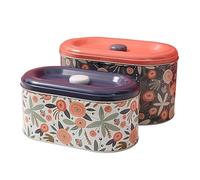 Bafnsiji Juego de latas de 2pc, Lata de Almacenamiento de Cocina, Tarros de Aperitivos de Lata de Galleta, Latas de Pastel, Contenedor de Almacenamiento apilable, para almacenar Pasteles,C