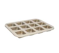 Bafnsiji Mini Square Cake Pan, Pan de Hornear de Acero al Carbono Antiadherente, Pan de Pastel Cuadrado, Brownie Tin con divisores, Mini panes de Pan, Mini Brownie Cake Pan Cuadrado,A,265mm