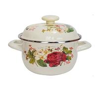 Bafnsiji Olla de Esmalte Redonda, Olla de Esmalte con Tapa, Olla de Caldo de Caldo de Sopa de Esmalte, Ollas de inducción, Recipientes de Almacenamiento de Alimentos,C