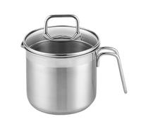 Bafnsiji Olla de Leche, Cacerola de Leche de Acero Inoxidable, Jarra de Calentamiento de Leche, Olla de inducción de Acero Inoxidable, Cacerola de Leche con Tapa para Cocina