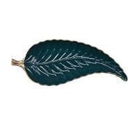 Bafnsiji Plato de Anillo de joyería Grande en Forma de Hoja, Bandeja de Plato de Aperitivo de cerámica, Bandeja de Acento de Plato de baratija Decorativa de Forma de Hoja, 29CM