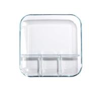 Bafnsiji Plato Dividido de Vidrio para Adultos, Templado de Vidrio Plato Dividido, Contenedores de Control de porciones, Placa de Control de porciones de Cristal, Placas Reutilizables,A