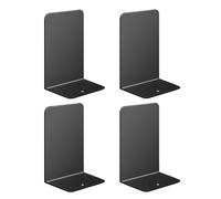 Bafnsiji Sujetalibros de Metal de Alta Resistencia para estantes, Paquete de 4 Soportes de Libros en Forma de L con Almohadillas Antideslizantes y Esquinas Redondeadas Suaves,A