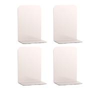 Bafnsiji Sujetalibros de Metal de Alta Resistencia para estantes, Paquete de 4 Soportes de Libros en Forma de L con Almohadillas Antideslizantes y Esquinas Redondeadas Suaves,B