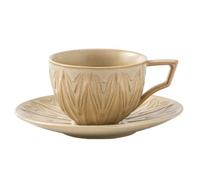 Bafnsiji Taza de Espresso Vintage, Set de Taza y Platillo de Café con Esmalte Reactivo