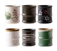 Bafnsiji Tazas de Té Japonesas, 6PCS Taza de Cerámica, Taza de Bebida de Cerámica de 150ml, Juego de Tazas de Té de Cerámica, Taza de Porcelana Hecha a Mano sin Asa