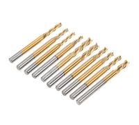 BAFOVY 10 Fresas de Extremo de Acero de Tungsteno, Fresa de 3 Flautas, Vástago de 3,175 Mm, Herramienta de Mecanizado CNC Chapada en Ti para Grabado, Fresado, Corte, Acrílico, PCB, Madera