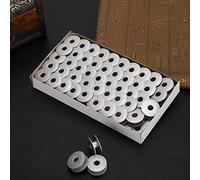 BAFOVY 100 Bobinas de Metal, Bobinas de Costura de Aluminio Duraderas para Coche de Bordado Plano, 8,8 X 20, Mm, Perfectas para Costureras y Entusiastas de la Costura (aluminio 2)