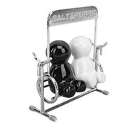 BAFOVY 2 Piezas Tarros de Cocina de Cerámica, Adorable Juego de Saleros en Blanco y Negro con Diseño de Personas Columpiándose, para Mesa de Comedor Cocina Restaurante Barbacoa