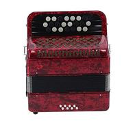 BAFOVY 22 Key Acordian, 8 Bobs Botton Professional Grade Accordion con Bolsa de Almacenamiento para Principiantes, Fáciles de Jugar y Educativos, Convenientes y Portátiles (rojo)